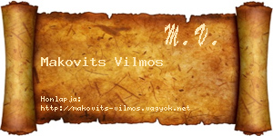 Makovits Vilmos névjegykártya